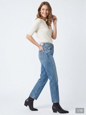 SLVRLAKE London Crop Straight Leg Jeans King Canyon Size 30